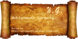 Wohlgemuth Gergely névjegykártya