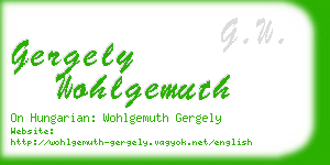 gergely wohlgemuth business card